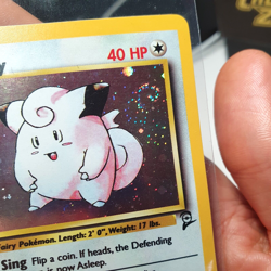 Pokemon card Clefairy 5/102 RARE Error - Blurry Double Print + holo swirl x 2 - Image 3