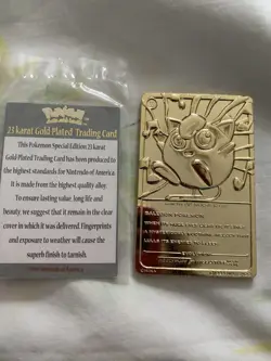 Pokemon 23K GOLD Plated Card Set with Certificate of Authenticity 1999 BK - Image 3