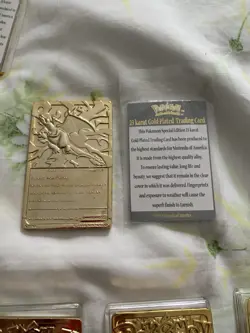 Pokemon 23K GOLD Plated Card Set with Certificate of Authenticity 1999 BK - Image 5