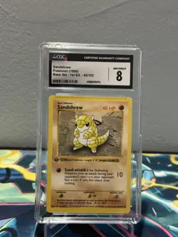 CGC 8 NM/MINT Sandshrew 1st edition Base Shadowless Pokemon card 1999 WOTC - Image 3