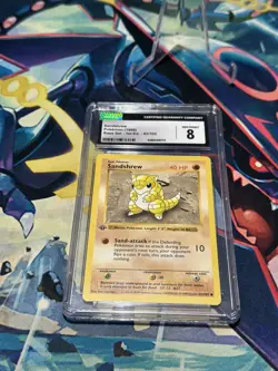 CGC 8 NM/MINT Sandshrew 1st edition Base Shadowless Pokemon card 1999 WOTC - Image 4