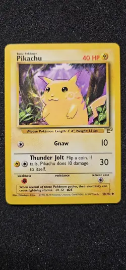 Pikachu E3 Stamped Pokemon Card Base Set 58/102 Yellow Cheeks 1999 - Image 1