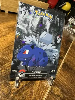 2025 Pokemon Crystal Card Collection Black Dark Edition #002 Ivysaur Holo - Image 3