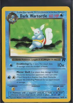 Dark Wartortle 46/82 Uncommon Team Rocket Pokemon 1st Edition Near Mint - Image 1