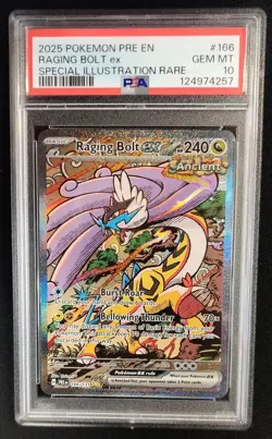 PSA 10 Raging Bolt ex 166/131 Prismatic Evolutions Pokemon Graded Card - Image 1