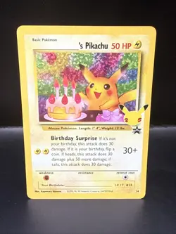Pokemon TCG Birthday Pikachu Celebrations Classic Collection Promo Card #24 F - Image 2