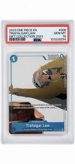 Bandai PSA 10 Trafalgar Law ST03-008 Gift Collection 2023 EN One Piece Foil - Image 1