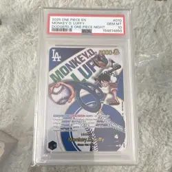 2025 Monkey D. Luffy One Piece Promos 010 Dodgers X One Piece Night PSA 10 - Image 1