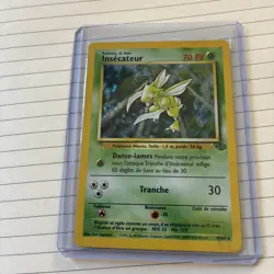 Scyther Insecateur holo swirl French 10/64 Jungle Pokemon Card 1999 2000 Wizard - Image 1