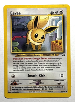 Eevee 38/75 Pokemon Card Neo Discovery 2001 LP - Image 1