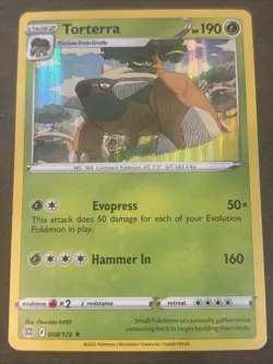Torterra - 008/172 Brilliant Stars Holo Rare Pokemon TCG Card NM - Image 1