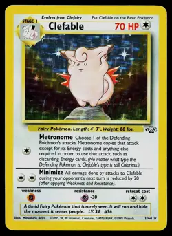 Pokemon Card - Clefable Jungle 1/64 Holo Rare - Image 1