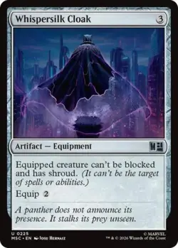 ~ Whispersilk Cloak ~ NM ~ Commander: Marvel Super Heroes ~ MTG ~ - Image 1