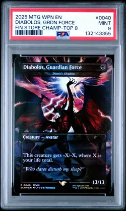 2025 Magic The Gathering Wpn #0040 Diabolos, Grdn Force PSA9 - Image 1