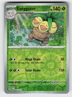 Exeggutor 002/131 Prismatic Evolutions UC Reverse Holo NM/M Pokemon - Image 1