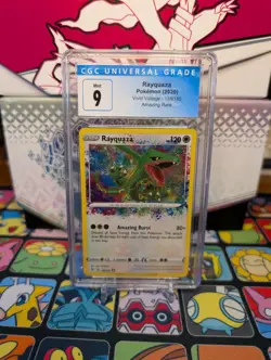 2020 Rayquaza Vivid Voltage 138/185 Amazing Rare Pokemon Card CGC 9 Mint - Image 1