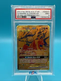 PSA 9 Mint Reshiram & Charizard GX SM247 Pokemon Black Star Promo UPC - Image 1