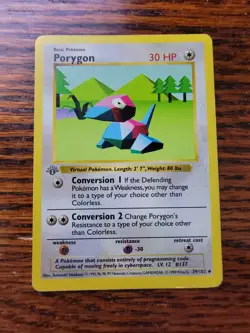 PL! - Porygon 39/102 Base Set Shadowless 1st Edition 1999 Pokemon Card - Image 1