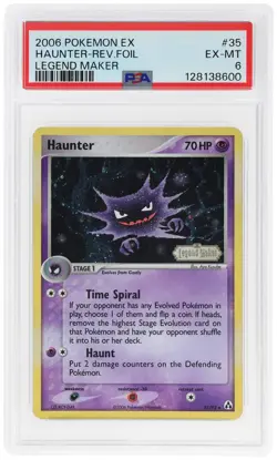 2006 POKEMON EX LEGEND A MAKER #35 HAUNTER-REVERSE FOIL PSA 6 - Image 1