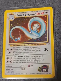 Pokemon Unlimited Edition Gym Heroes Erika's Dragonair 4/132, Holo, NM! - Image 1