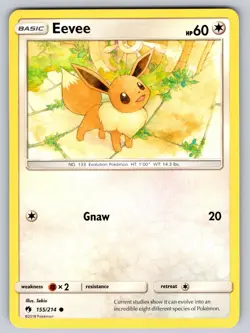 Eevee 155/214 Common Lost Thunder Pokemon Near Mint - Image 1