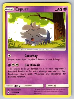 Espurr 79/214 Common Unbroken Bonds Pokemon NM - LP - Image 1