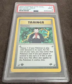 2000 Pokemon Gym Challenge 18 Giovanni's Holo 1st Edition PSA 9 - Image 1