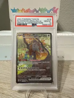 2024 Pokemon TWM EN #216 Bloodmoon Ursaluna ex PSA 10 GEM MINT - Image 1
