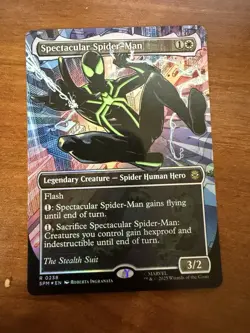MTG: Spectacular Spider-Man (0238) (Borderless,Textured Foil, The Stealth Suit) - Image 1