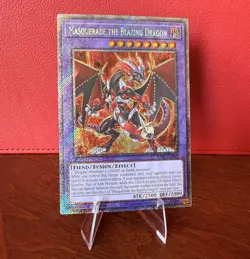 YUGIOH Platinum Secret Rare RA02-EN022 Masquerade the Blazing Dragon 1st Edition - Image 1