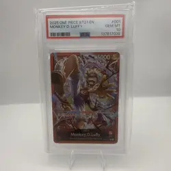 One Piece - ST21-EX Gear 5 Monkey.D.Luffy Red Leader ST21-001 PSA 10 - Image 1