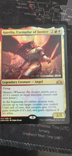 MtG Aurelia Exemplar of Justice Foil Prerelease Promo - Image 1