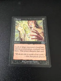 Damaged, English MTG Regular Duress Urza's Saga Magic the Gathering - Image 1