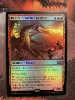 MTG Realm-Scorcher Hellkite FOIL Wilds of Eldraine WOE 0145 Mythic NM - Image 1