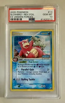 Pokemon Slowbro EX Unseen Forces Reverse Holo Rare #13 PSA 10 Gem Mint - Image 1