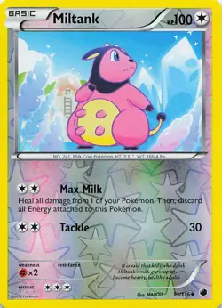 Miltank 93/116 Uncommon Plasma Freeze Pokemon Reverse Holo Moderately Played - Image 1