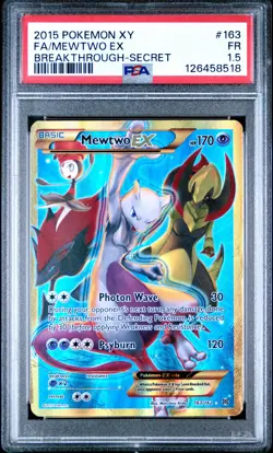 Mewtwo EX 163/162 Secret Breakthrough Pokemon PSA 1.5 - Image 1
