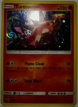 HD Fart Swirl 🌀 Turtonator SM27 Cosmos Holo Rare Black Star Pokemon TCG Promo - Image 1