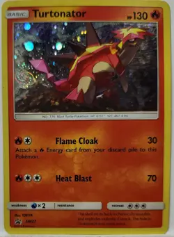 HD Fart Swirl 🌀 Turtonator SM27 Cosmos Holo Rare Black Star Pokemon TCG Promo - Image 2