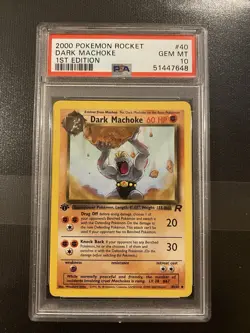2000 Pokemon Rocket 1st Edition Dark Machoke #40 PSA 10 - Image 1