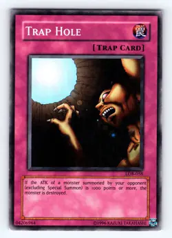 Yugioh Trap Hole LOB-058 Super Rare - LP 💎 - Image 1