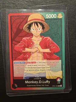 One Piece Card Game Romance Dawn Monkey D Luffy OP01-003 NM Pre Errata Leader - Image 1
