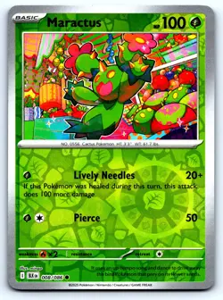 Maractus Black Bolt #8 Reverse Holo mingo NM Pokemon Card - Image 1