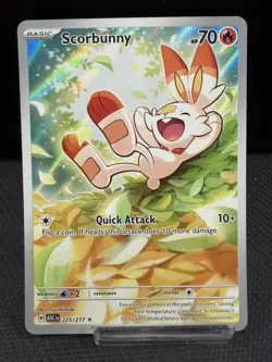 Scorbunny 225/217 ME: Ascended Heroes Illustration Rare Pokemon Card NM - Image 1