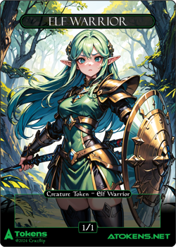 Elf Warrior Token 1/1 – Green Elf Warrior For MTG #3 - Image 1