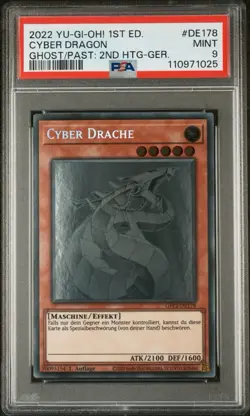 YuGiOh Cyber Drache Ghost Rare PSA 9 GFP2-DE178 Mint 1. Auflage - Image 4