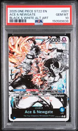 2025 ONE PIECE STARTER DECK ST22-ACE & NEWGATE #001 ACE & NEWGATE PSA 10 - Image 1