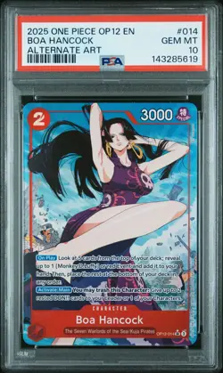 2025 ONE PIECE OP12-LEGACY OF THE MASTER ALTERNATE ART #014 BOA HANCOCK PSA 10 - Image 1