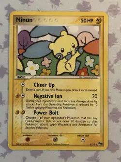 Pokemon TCG Minun Holo Rare Card 4/17 Pop Series 3 EX - Image 1
