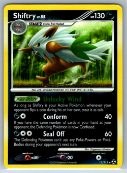 Pokemon Shiftry Reverse Holo Rare Platinum Rising Rivals 13/111 LP - Image 1